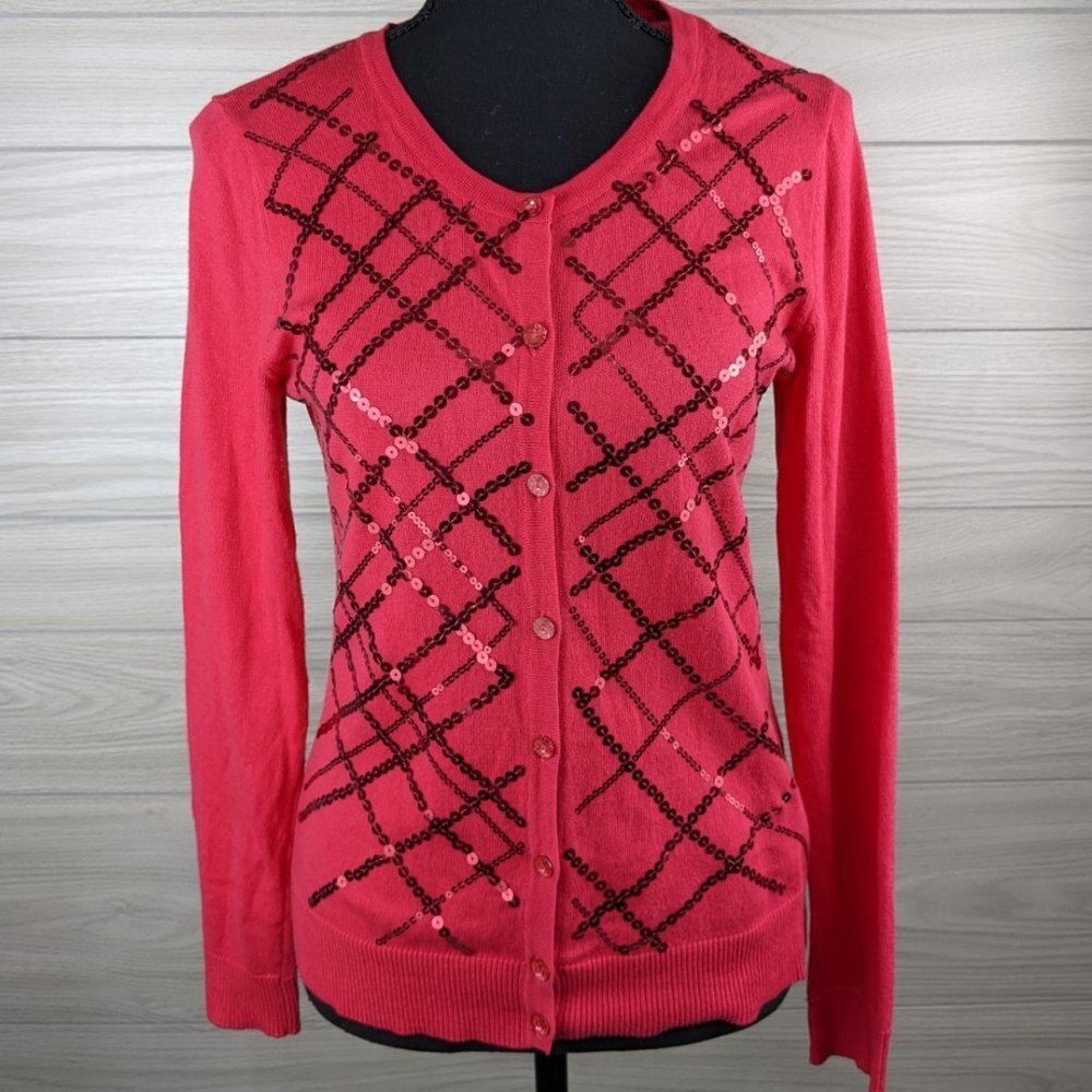 Sequined Cardigan Pink Cardigan Sweater